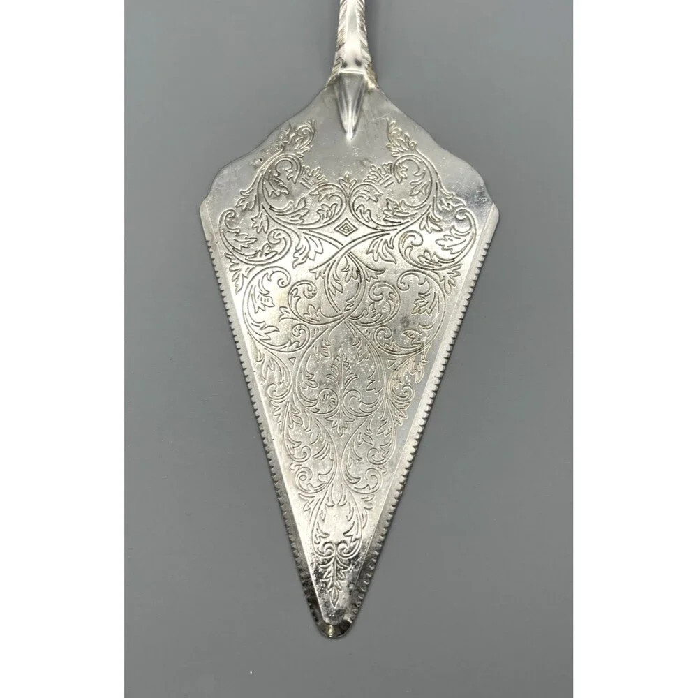 Ornate Italian Baroque Style Silverplate Cake Server for Wedding or Anniversary